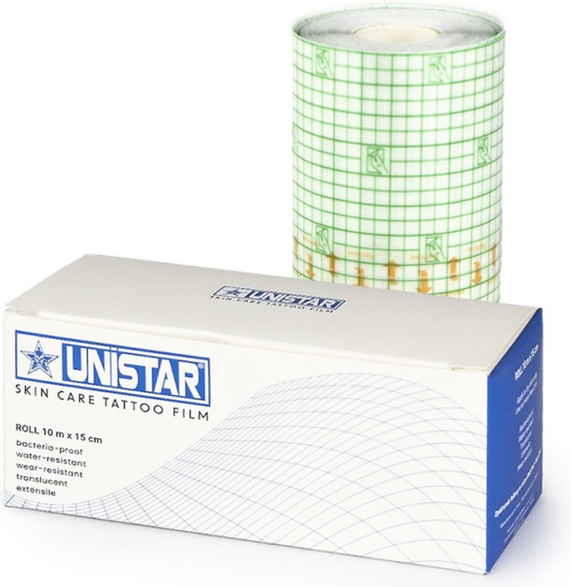 Unistar - Skin Care Tattoo Film Tatoeage Folie Rol - 10 M X 15 CM | Professionele Second Skin Tatoeage Beschermende Wondfolie | Transparante Pleister | Waterdicht | Helende Bandage | Aftercare Verband | Nazorg | Tattoo Film | Wondverband