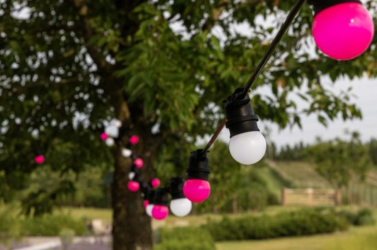 Cordon lumineux extérieur HappyLights [Plein air] Fleur Pink - 40 LED - 20m