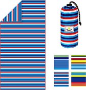 Microvezel strandhanddoek, ultralicht, zandafstotende handdoek, sneldrogend, absorberende sporthanddoek voor strand, zwembad, watersport, yoga, fitness, regenboog, 80 x 160 cm