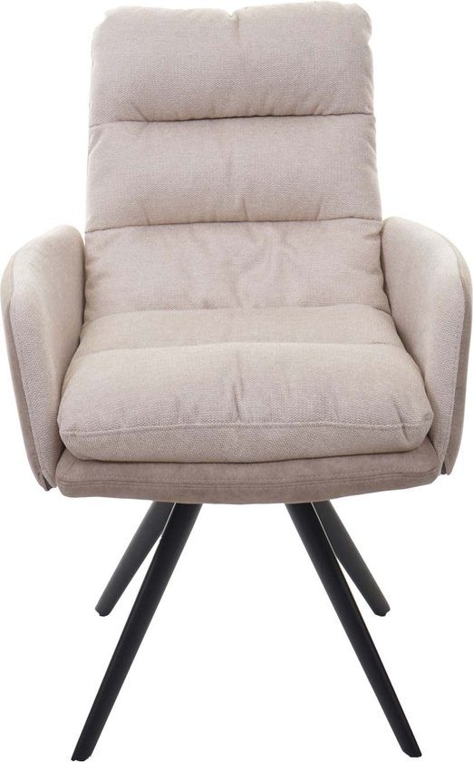 Lot De 6 Chaises Pivotantes MCW-G66 - Crème Avec Accoudoirs - Modernes