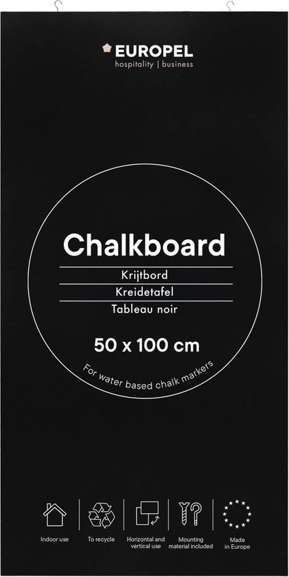 Europel - Tableau noir - Planche à dessin - 50x100cm - Convient