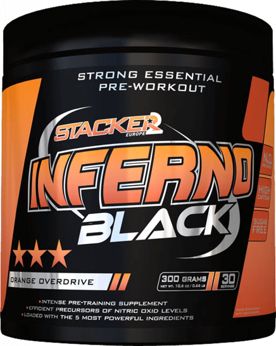 Stacker 2 Inferno Black 30 servings - Orange