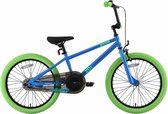 Bikestar 20 inch BMX kinderfiets, blauw / groen
