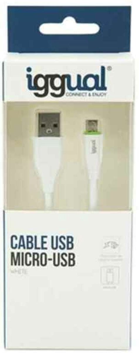 USB Cable to micro USB iggual IGG316931 1 m White
