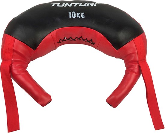 Tunturi Bulgarian bag gewicht 10kg - Fitness sandbag voor krachttraining - Powerbag Rood - Incl. gratis fitness app