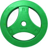Tunturi Aerobic Halterschijf - Halter gewichten - 1x 10 kg - 30mm - Groen - incl. gratis fitness app