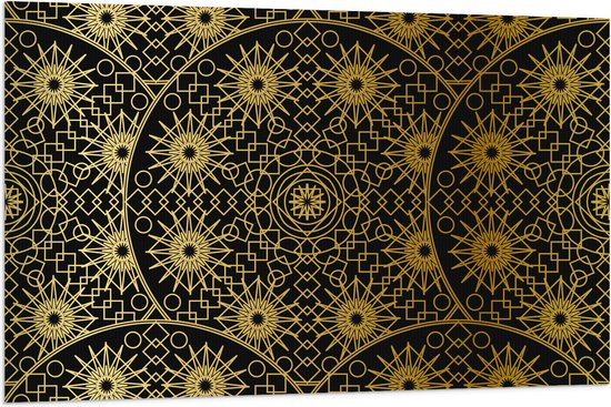 Vlag - Borden met Gouden Geometrische Print - 120x80 cm Foto op Polyester Vlag
