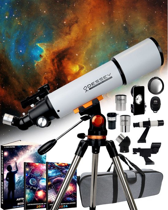 ODESSEY® DEEP SPACE Edition Refractor Telescoop 375 X Zoom – Sterrenkijker – Telescoop Kinderen & Volwassenen – Sterrenkijker voor Kinderen – Sterrenkijker Telescoop