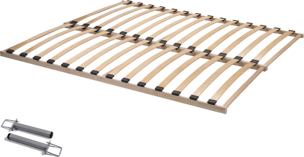 ACAZA Lattenbodem - SET VAN 2 - Lattenbodem 160 x 200 cm - Bedbodem - Flex - Beukenhout