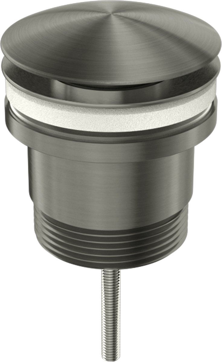 Owen & Finch Afvoerplug (Clickwaste) – Geborsteld Grafiet PVD – Universele Messing Wastafelplug – Luxe Design