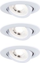 Paulmann LED-inbouwspot - wit - set van 3 - zwenkbaar - 3-traps dimbaar - 3000K