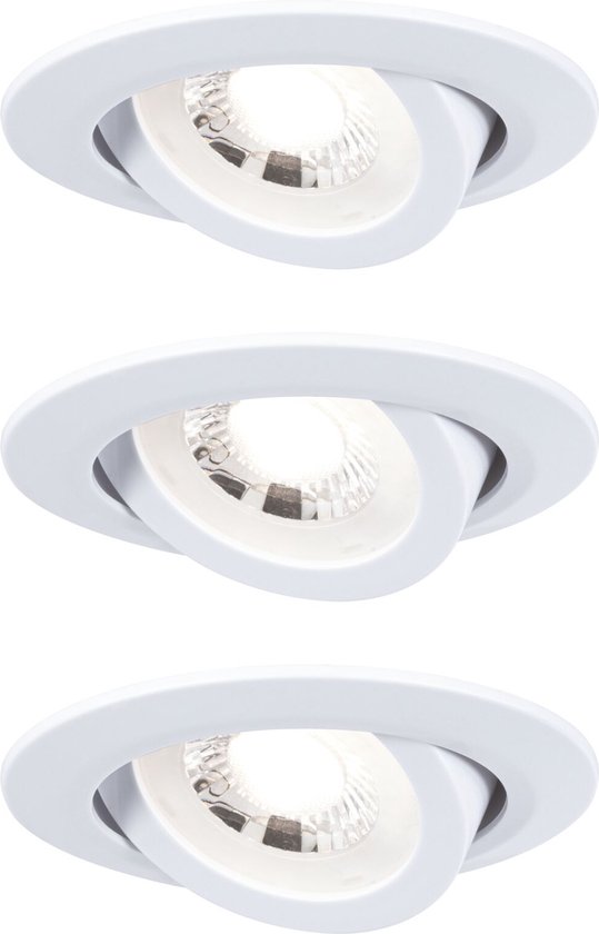 Paulmann LED-inbouwspot - wit - set van 3 - zwenkbaar - 3-traps dimbaar - 3000K