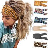 BOTC Haarband - 6 Stuks Vouwen Haarbanden Set - Haarband Velvet Suede - Dames haarbanden - 6 kleuren mixen - Elastisch antislip