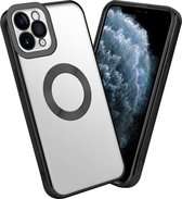 Cadorabo Hoesje geschikt voor Apple iPhone 11 PRO in Transparant - Zwart - Beschermhoes gemaakt van flexibel TPU silicone Case Cover met Chrome applicatie