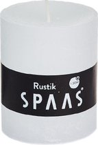 SPAAS - Rustieke geurloze Cilinderkaars hoogte 8cm, ± 30 uur - Wit - Cilinderkaars