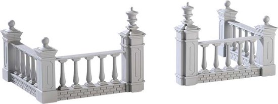 Lemax - Plaza Fence -  Set Of 4 - Kersthuisjes & Kerstdorpen
