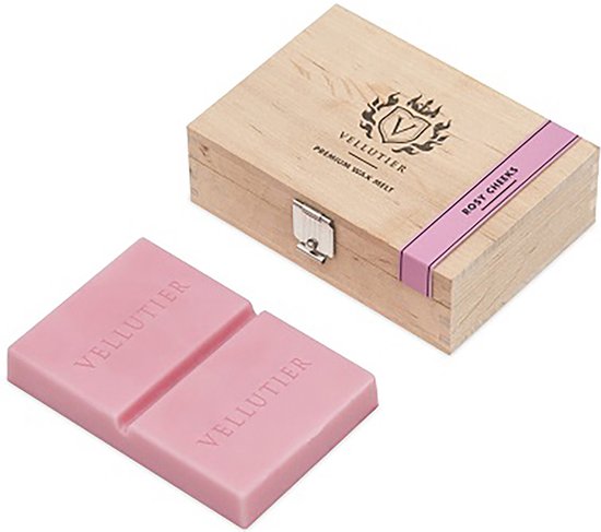 Vellutier Rosy Cheeks - wax melt - 16 branduren - houten kistje
