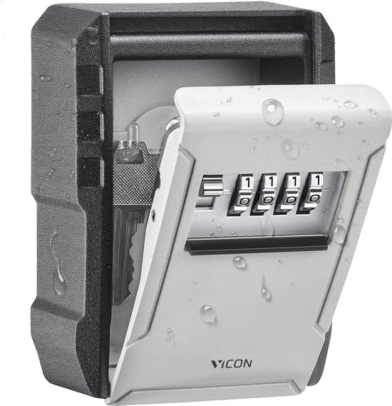 Vicon Sleutelkluis voor Binnen & Buiten - Incl. Wandmontage - Ophanghaken - 4-cijferige code - Waterdicht en roestvrij - Sleutelkastje