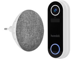 Hombli Slimme Deurbel 2 – 1080p Video Deurbel en Chime Promopakket, Tweewegsgesprek, Bewegingsdetectie, MicroSD en Cloudopslag – Wit