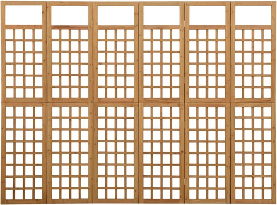 vidaXL-Kamerscherm/trellis-met-6-panelen-242,5x180-cm-vurenhout