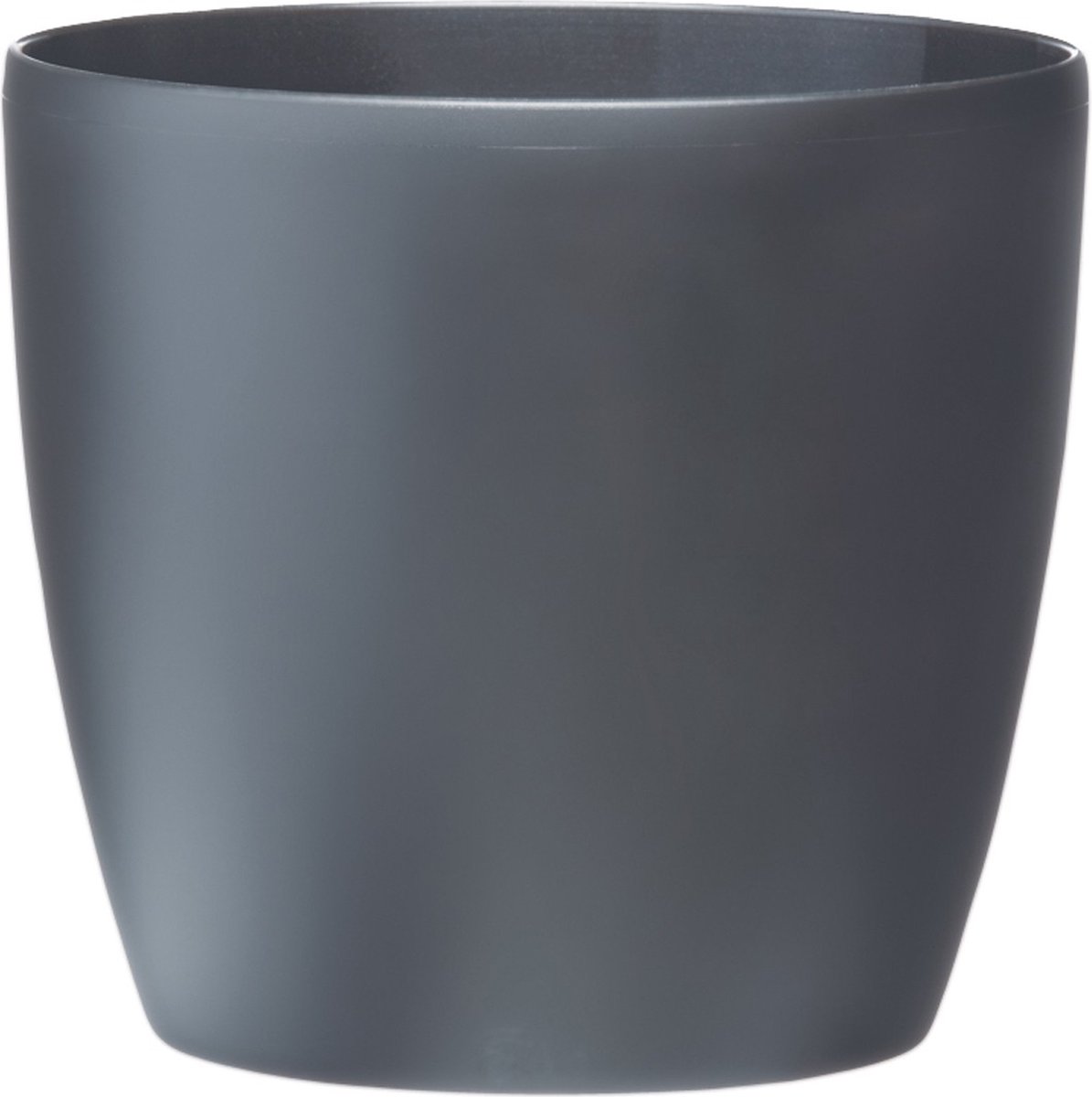 Elho Brussels Rond 25 - Bloempot voor Binnen - 100% Gerecycled Plastic - Ø 24.3 x H 23.2 cm - Antraciet