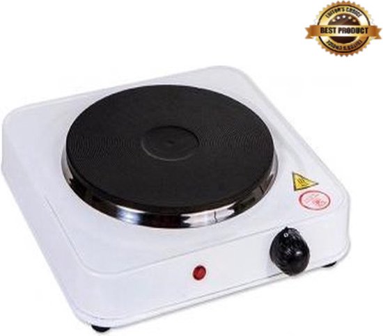 Besteproducts®-Electrische Kookplaat Enkel - Kookplaat - Warmhoudplaat - 1000 W - 23 x 23 x 7 cm - Wit - Luxe - 1 Kookzone - 1 Pits — afbeelding 2