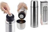 Basis Thermoskan | Isolatiekan bullet 0.75 ltr | Roestvrijstale drinkbeker | Zilver