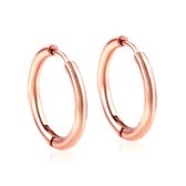 Oorringen - Oorbellen - titanium steel - kleur rosé goud - 16 mm - hypoallergeen - klapsluiting