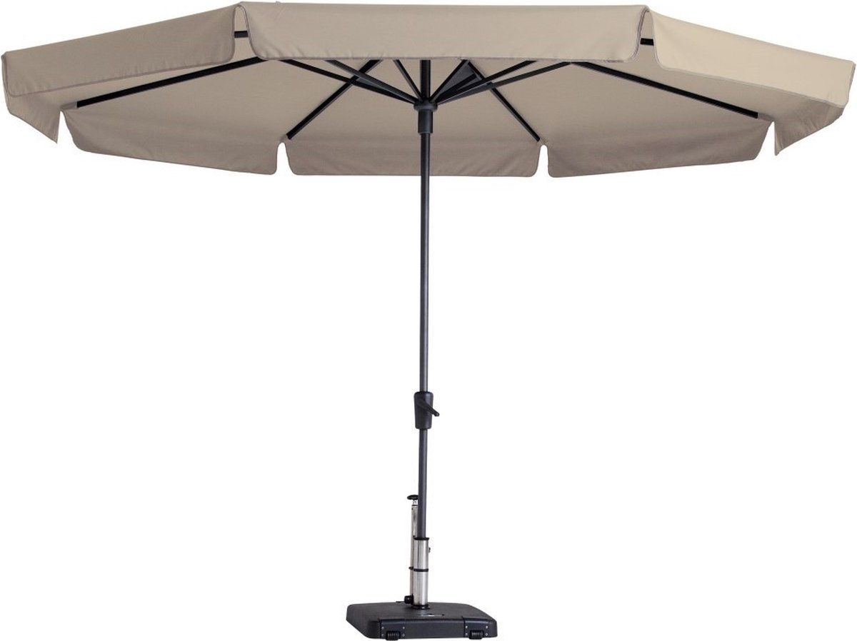 Madison Parasol Syros Rond 350cm Ecru - Crèmekleurige ronde parasol met een diameter van 350 cm, van het merk Madison.