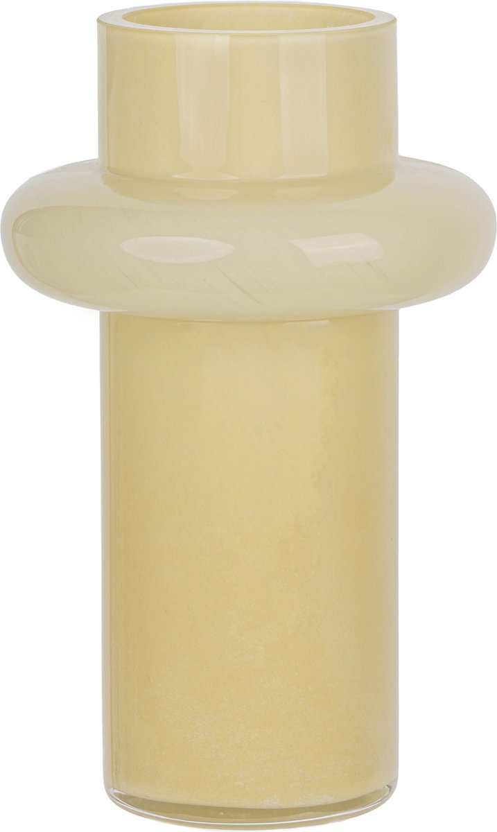 EMOHgreen moderne vaas - créme wit kleurig glas - bloemenvaas - Japandi trendy design creme