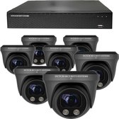 Draadloze Beveiligingscamera Set - 7x PRO Dome Camera - QHD 2K - Sony 5MP - Zwart - Buiten & Binnen - Met Nachtzicht - Incl. Recorder & App