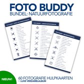 Foto Buddy Bundel Natuurfotografie (Macro, Landschap, Vogel- en Dierenfotografie) - Fotografie Hulpkaarten - 60 Hulpkaarten - Altijd de juiste instellingen bij de hand