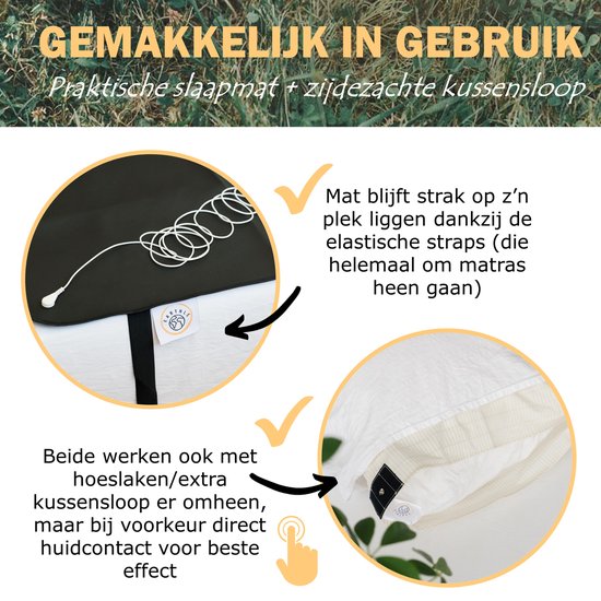 Earthle Volledige Earthing Tweepersoons Aardingsset - 1x Slaapmat + 2x Kussensloop - Aardingsmat - Aarden - Earthing Mat - Aarding - Grounding Mat - Kussensloop - Aardingskussensloop - Combo Deal van Earthle — afbeelding 5