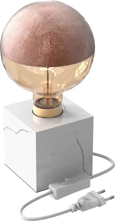 Calex Lampe de table Marbre Carré - E27 - Wit - Excl. Source de lumière
