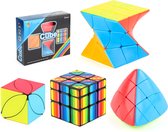 Kubus set 4 in 1 - Fanxin twisty cube - skew-cube - megamorphix - Magic Cube 3x3