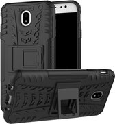 Coverup Rugged Kickstand Back Cover - Geschikt voor Samsung Galaxy J7 (2017) Hoesje - Zwart