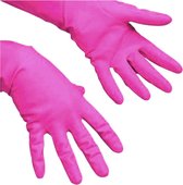 Multy Rubberen Handschoenen - Maat S - Schoonmaak handschoenen - NEON Roze - 1 paar - Schoonmaken - Huishoudhandschoenen - Geschikt voor mensen met latex allergie.