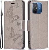 Coverup Vlinders Book Case - Geschikt voor Xiaomi Redmi 12C Hoesje - Grijs