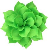 Alligatorknip, haarknip, haarspeld, knipje Lotusbloem bloem meisje (ca. 7cm) neon groen - gratis verzending