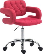 Bureaustoel - Barkruk - Chesterfield - In hoogte verstelbaar - Polyester - Rood - 62x55x90 cm