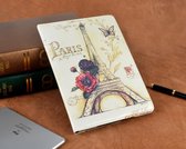P.C.K. Hoesje/Boekhoesje/Bookcover/Bookcase/Book draaibaar Parijs print geschikt voor Apple iPad AIR/AIR2/2017/2018 MET PEN EN GLASFOLIE