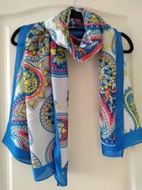 Blauwe sjaal in Paisleymotief