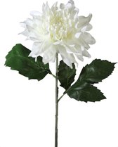 Viv! Home Luxuries Dahlia extra groot - zijden bloem - wit - 69cm - topkwaliteit