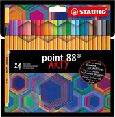 STABILO point 88 - Fineliner 0,4 mm - ARTY Etui Met 24 Kleuren