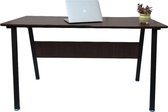 Bol.com Computertafel bureau Stoer - industrieel vintage - 130 cm breed - zwart metaal bruin hout aanbieding