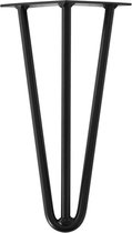 Zwarte massieve 3-punt hairpin tafelpoot 30 cm