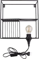 Wandrek met gloeilamp NYNKE - Zwart - Metaal - 30 x 30 x 10 cm