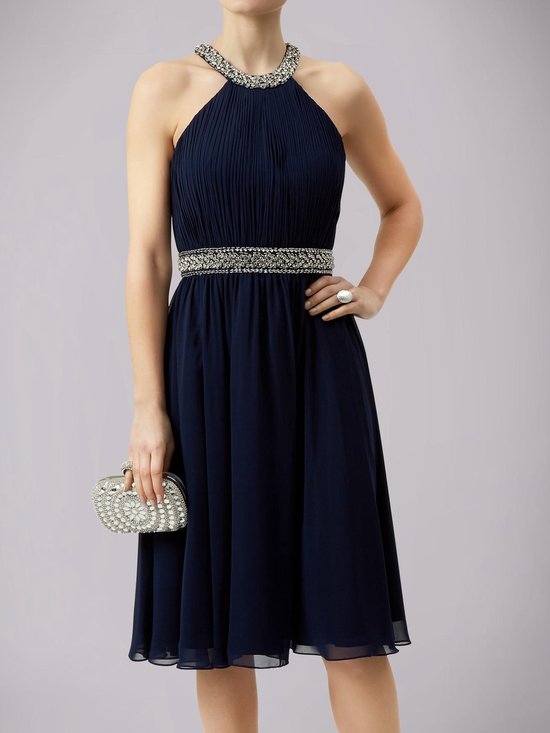 Mascara cocktailjurk Navy34