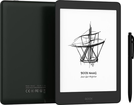 Nova 2, 7,8" E-inkt e-reader met Dual Touch, warm/koudlicht, Android 9, Playstore - + Wacom Stylus + Screenprotector