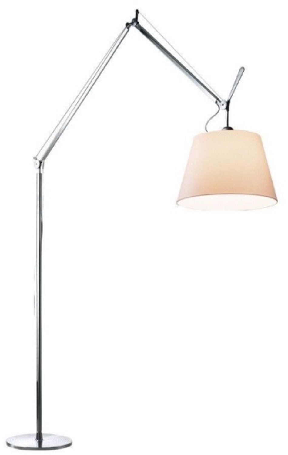 Artemide Tolomeo Mega vloerlamp schakelaar aluminium/Ø 36 cm perkament